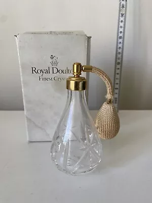 Buy Royal Doulton Vintage Clear Crystal Cut Glass Bottle Perfume Puffer Atomiser • 9.99£