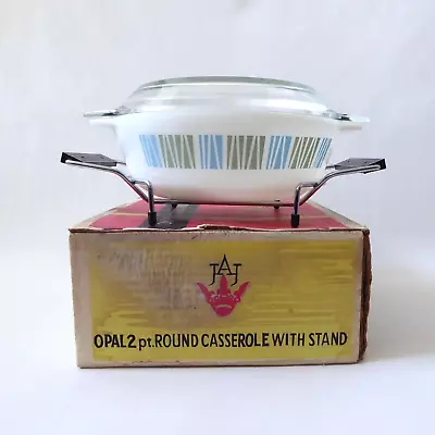 Buy Vintage Pyrex JAJ Matchmaker Opal 2pint Round Casserole Dish + Lid + Stand + Box • 20£
