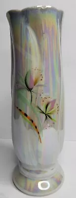 Buy Vintage 1960s Floral Design Pastel Multicolored Glossy Flower Vase • 9.95£