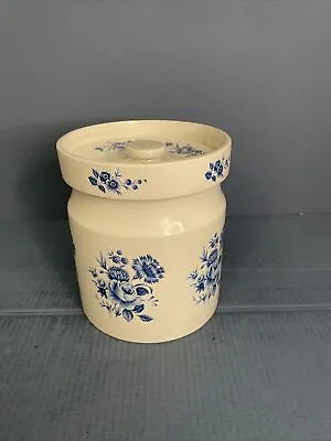 Buy Portmerion Pottery Lidded Ceramic Pot Blue Floral Botanic 19.5cm High  • 16.99£