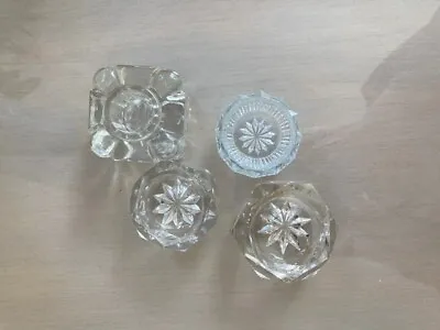 Buy Four Beautiful Cut Glass Candlestick Holders Vintage  • 17£