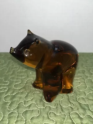 Buy Vintage Hand Blown Glass BEAR Figurine 4.6  X 2.3  And 3.5  Tall • 21.73£