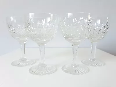 Buy 4 X Thomas WEBB Crystal WELLINGTON Cut Small Claret Glasses 10.7cm(4.2 )  Signed • 36.99£