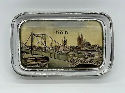 Buy Antique Glass Paperweight - Cologne Köln Cathedral River Bridge - 332g • 15.99£
