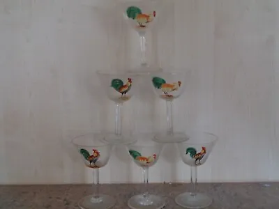 Buy 6 Edwardian Hand Painted Cocktail Glasses ? Small Champagne • 6£