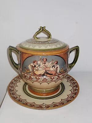 Buy Villeroy & Boch Mettlach Bowl Pot Castle Heidelberg Youth Style Circa 1910 • 139.39£