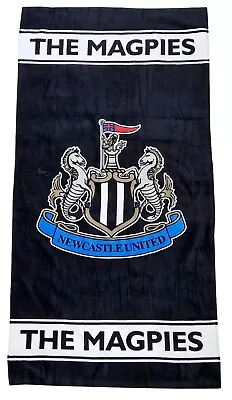 Buy NEWCASTLE UNITED Official Logo Crest Black Cotton Towel The Magpies By Castore • 29.99£