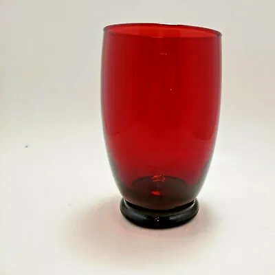 Buy 2 Anchorglass Royal Ruby 10oz Tumbler Water Glass Anchor Hocking Foot Farmhouse • 7.70£