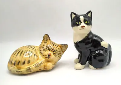 Buy Vintage Moorland Moggies  Tabatha  Pottery Cat Figurine Devon & Other B &w Cat • 8.99£