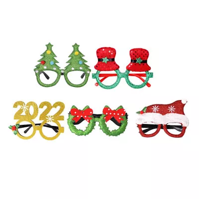 Buy  5 Pcs Christmas Glasses Frame Cloth Party Eyeglasses Antlers • 9.99£