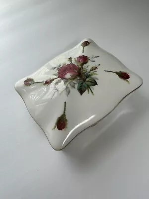 Buy Vintage By Hammersley Bone China Made In England Rose Trinket Box • 14.23£
