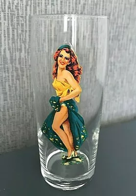 Buy Rare Lovely Vintage Glass With Vintage 1940's 1950's Style Lady Woman Print • 12.99£