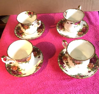 Buy Royal Albert Old Country Roses Coffee Cups & Saucers Set Of Four • 24£