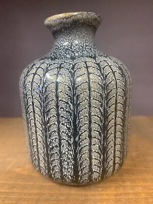 Buy Small Blue Embossed Stoneware Vase Ceramic 3.75 Inches Creative Co-op • 13.76£