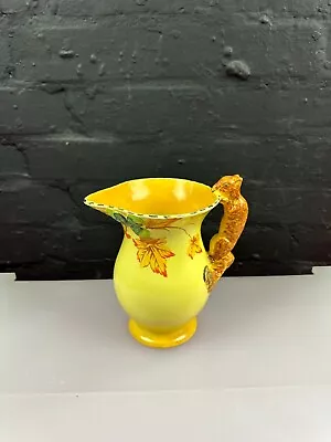 Buy Burleigh Ware Art Deco Yellow Woodland Squirrel Handle Jug Pitcher Vase 7  High • 25.99£