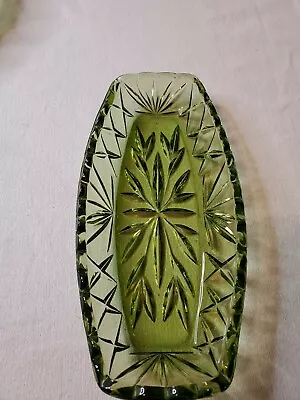Buy Green Depression Glass Celery Plate • 13.20£