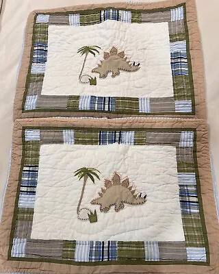 Buy Kids Pottery Barn 2 Quilted Pillow Sham Standard Dinosaur Made In China 2007 • 18.29£