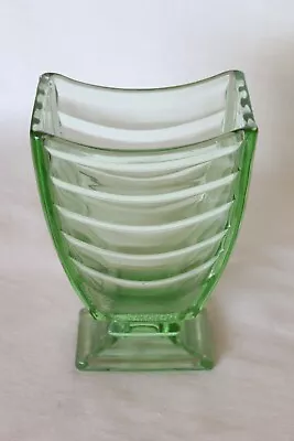 Buy Art Deco Green Glass Vase By Sowerby • 15.99£