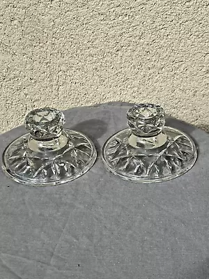 Buy Vintage A Pair Of Pressed Glass Candle Holder Camber Sticks 24mm Wax Pole • 24.99£