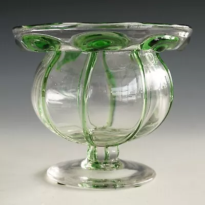 Buy Art Nouveau English Stuart Peacocks Eye Glass Vase • 96.34£