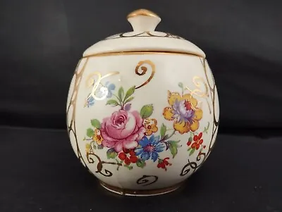 Buy Vintage Sadler Sugar Bowl With Lid Floral Gilt • 10£