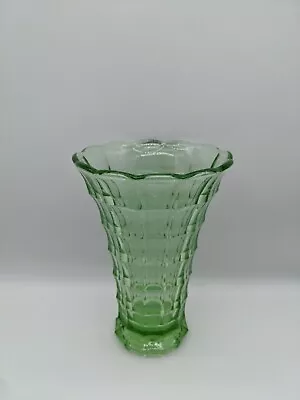 Buy Antique Art Deco Green Depression Glass Web Vase • 9.99£