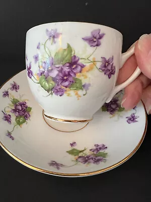 Buy Duchess Violets  Bone China  Tea Cup And Saucer England Gold Gild • 23.62£