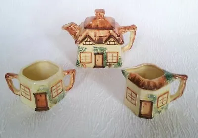 Buy Vintage Keele St Pottery Cottage Ware Teapot, Milk Jug And Sugar/Jam Bowl • 17.80£