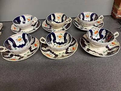 Buy 6 Antique Gaudy Welsh Pattern Cups & Saucers • 24£