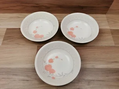 Buy 3 X Vintage Biltons Coloroll Pink Peach Rose 6.5  Cereal Bowls • 11.99£