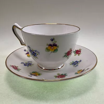 Buy Crown Staffordshire Fine Bone China Tea Cup & Saucer - Mini Flowers - England • 15.11£