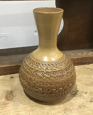 Buy Purbeck Art Pottery Vase Brown Textured 5” • 7.50£