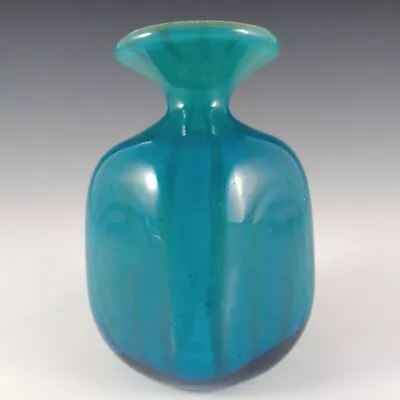 Buy SIGNED Mdina Maltese Blue & Green Glass 'Ming' Cube Vase • 45£