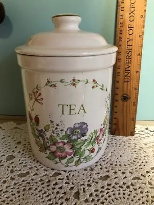 Buy Cloverleaf Wild Flower Vintage Made In England Ceramic TEA Jar • 4£