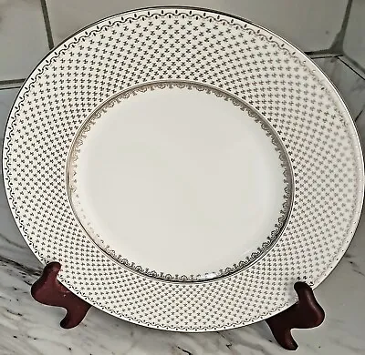 Buy MARTHA STEWART  WEDGWOOD FRENCH KNOT SILVER ACCENT PLATE Dinnerware NOB ! • 14.16£
