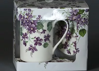 Buy KENT POTTERY WILD VIOLETS Porcelain Mug & Matching Lid Set • 21.10£