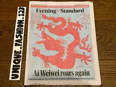 Buy Ai Weiwei Roars Again Evening Standard Newspaper Blue Chinese New Year Limited • 5.49£