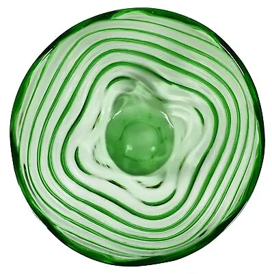 Buy Thomas Webb Uranium Vase Art Glass Deco Waves 1920 Green Antique Stourbridge Vtg • 168.98£
