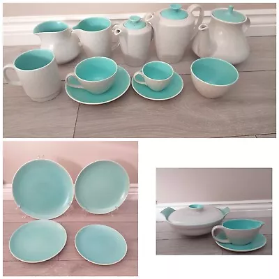 Buy Vintage  1960s Poole Pottery  Two Tone Grey And Turquoise Replacements Pick One • 7£