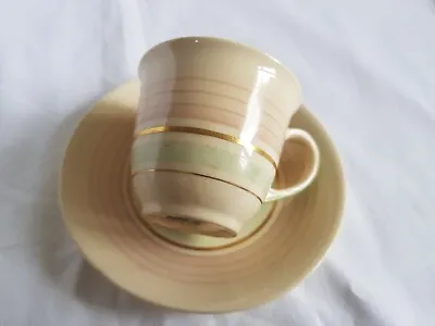 Buy Gray's Pottery  (1933-61) Coffee Cup And Saucer, Beige & Green • 4£