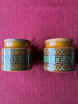 Buy 2Pc Vintage Hornsea Bronte Pottery Medium Storage Jar Set Tea & Sugar • 8.01£