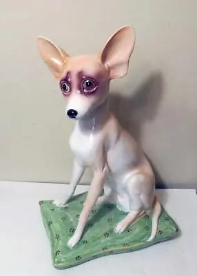 Buy Vintage Ceramic Italian Sitting Chihuahua Dog Figurine On Pillow 15  Tall • 283.36£
