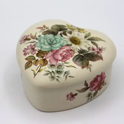 Buy Purbeck Gifts Poole Dorset Floral Heart Shape Ceramic Trinket Box Made England • 9.99£