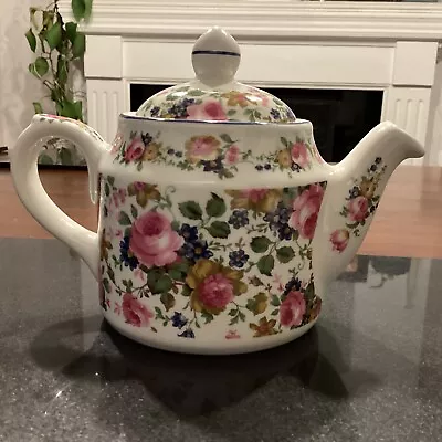 Buy Sadler Teapot Old Chintz Pink Roses 400ml • 10£