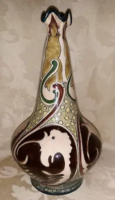 Buy Antique Royal Bonn Germay Old Dutch Art Nouveau Bud Vase With Scalloped Top 8.5  • 245.51£