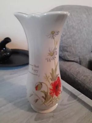 Buy Beautiful Royal Winton The Country Diary Collection Red Poppy Vase 1977 Unused • 8£