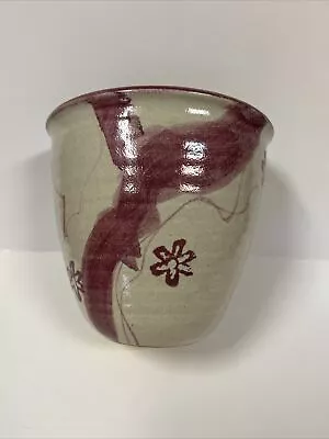 Buy O23- 1989 Wishon Harrell Pottery Muncie Indiana Wall Pocket Vase Wine Flower • 47.36£