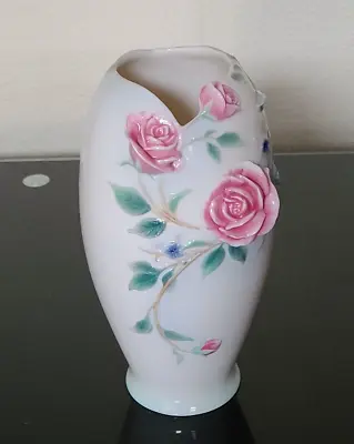Buy Franz Porcelain For Royal Doulton 3D Pink Rose Bud Vase FZ00642 • 24.99£