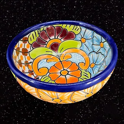 Buy Vintage Mexico Folk Art Pottery Bowl Dish Talavera Colorful Hand Made Ceramic • 15.44£
