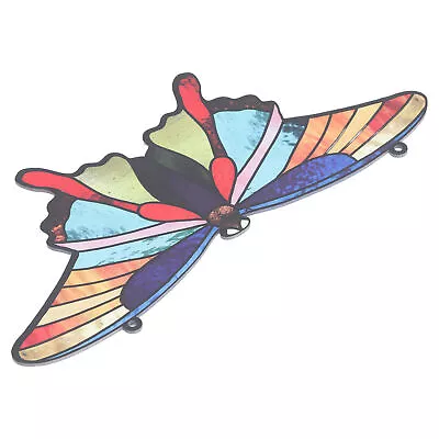 Buy Stained Glass Window Ornament Double Side Colorful Stained Glass Window Deco New • 12.39£